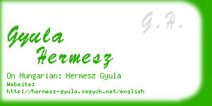 gyula hermesz business card